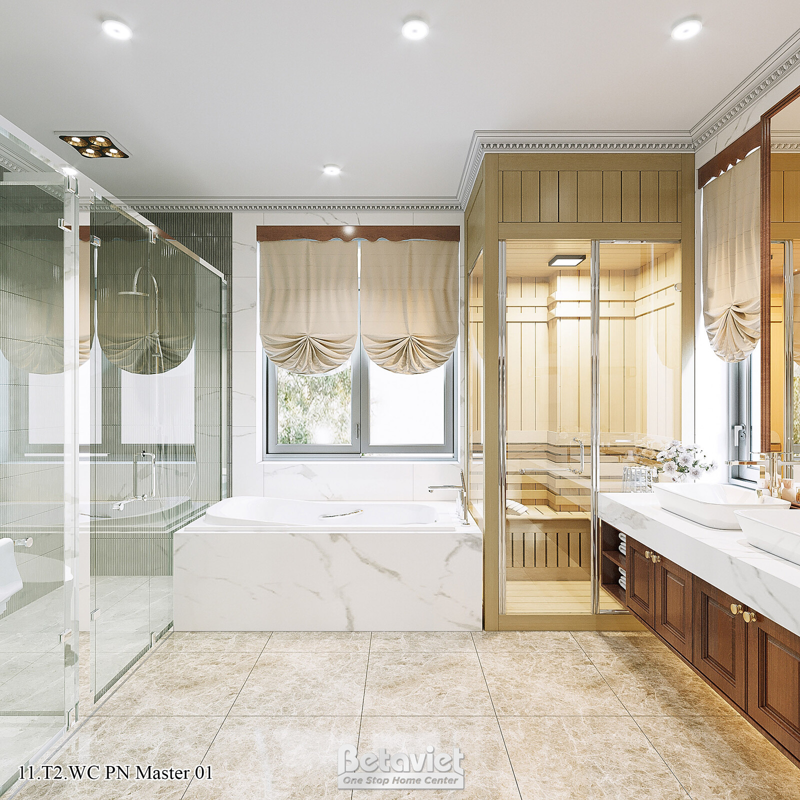 Nội thất phòng tắm biệt thự tân cổ điển KT21226 – góc nhìn 4