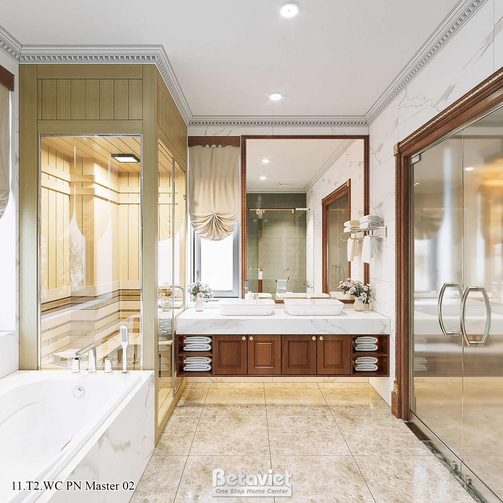 Nội thất phòng tắm biệt thự tân cổ điển KT21226 – góc nhìn 5