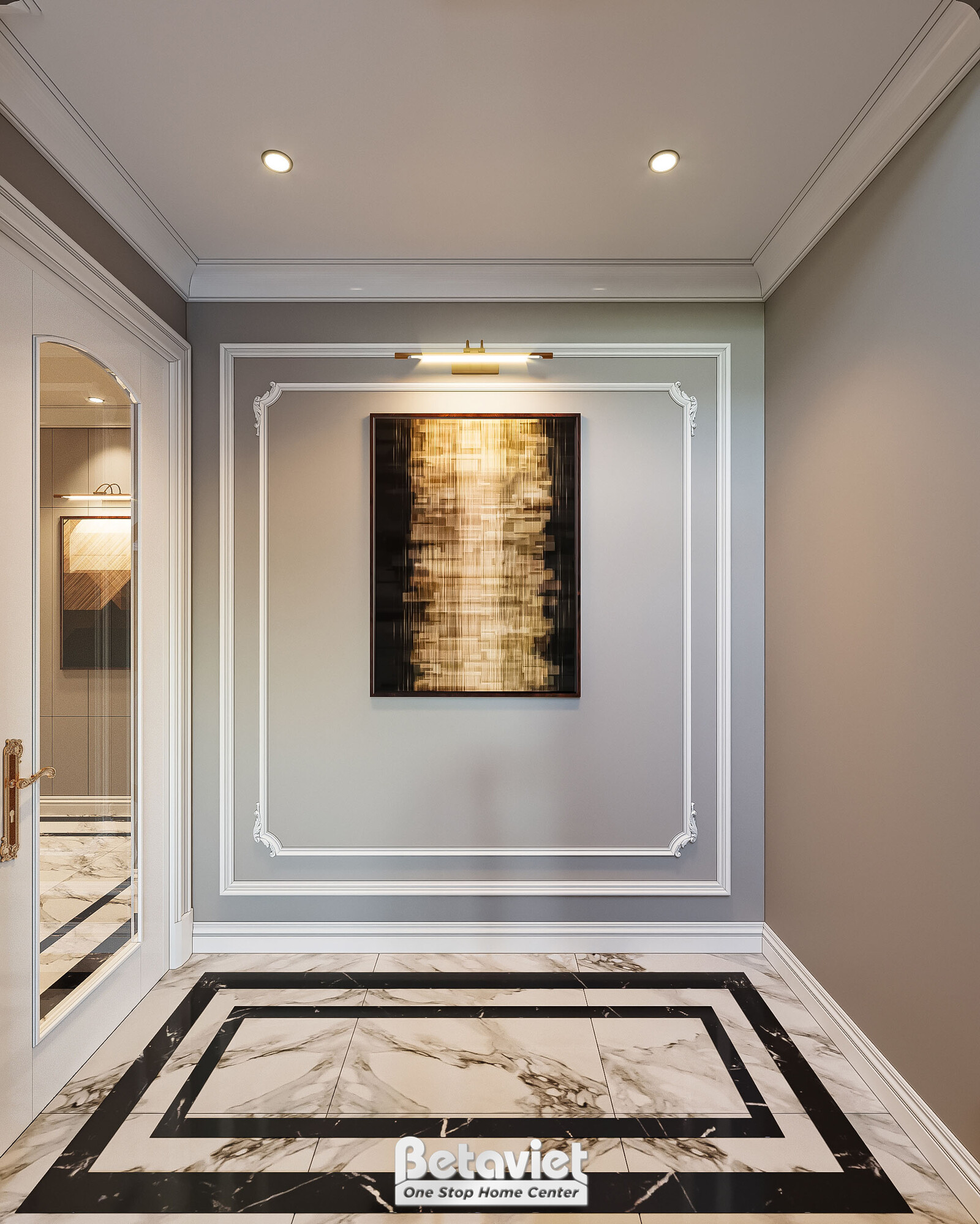Nội thất hành lang biệt thự Art Deco NT21106 – góc nhìn 2