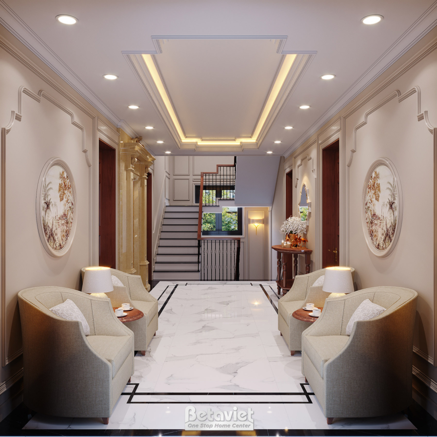 Mẫu thiết kế sảnh tầng biệt thự Art Deco NT22096