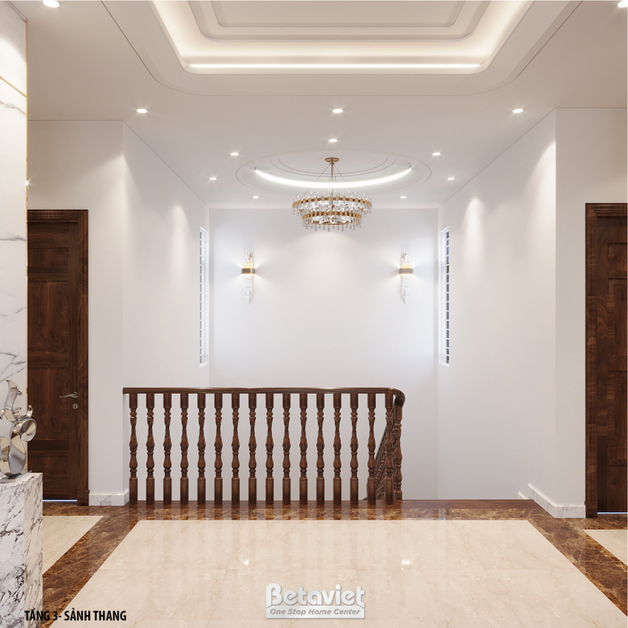 Nội thất hành lang biệt thự hiện đại NT22067 – góc nhìn 2