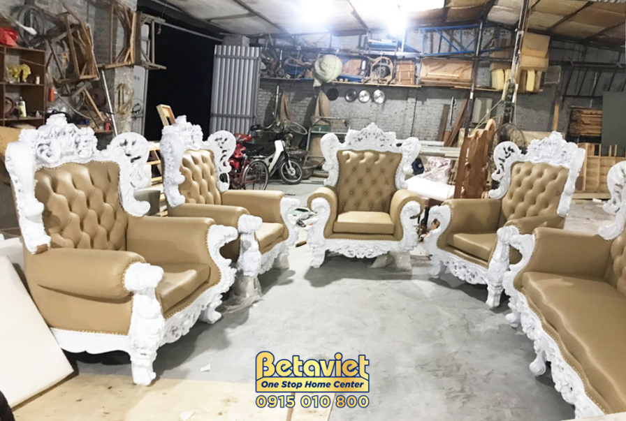 Thi công biệt thự 3 tầng tân cổ điển TC21093, giai đoạn thi công nội thất – phòng khách
