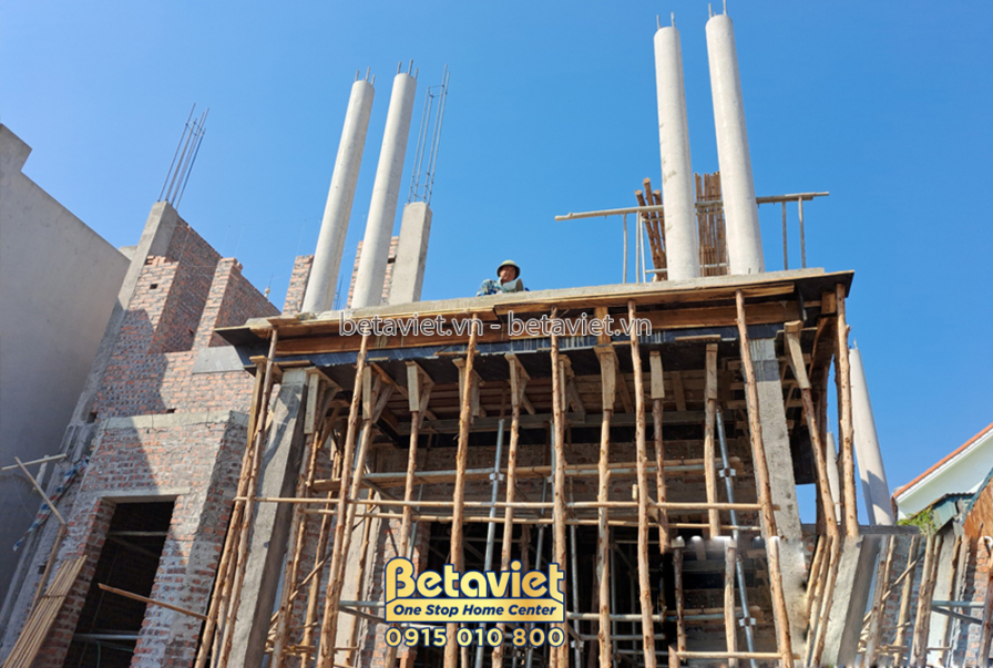 Thi công biệt thự 2 tầng TC22056, giai đoạn thi công phần thô – kết cấu phần thô (6)