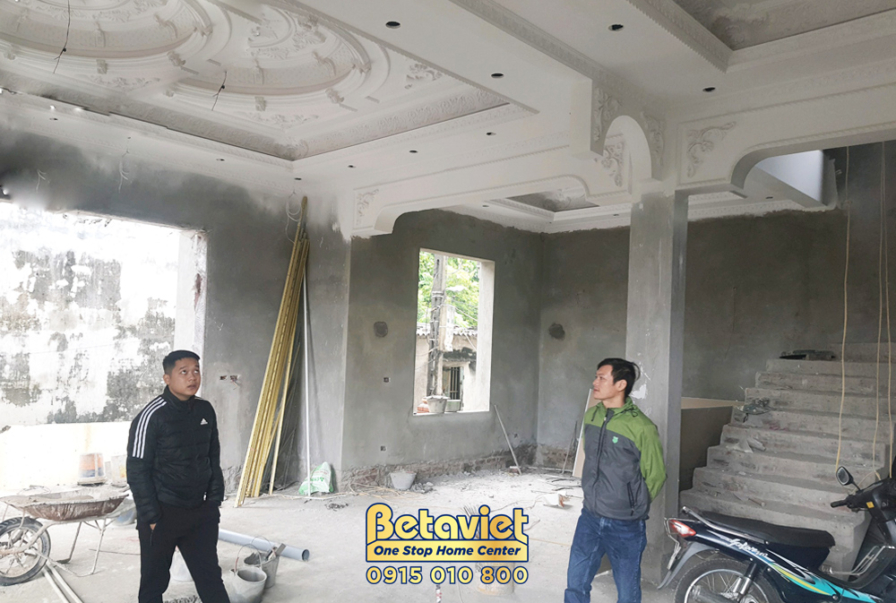 Thi công biệt thự 3 tầng TC21153, giai đoạn thi công phần thô – mặt ngoài công trình (3)