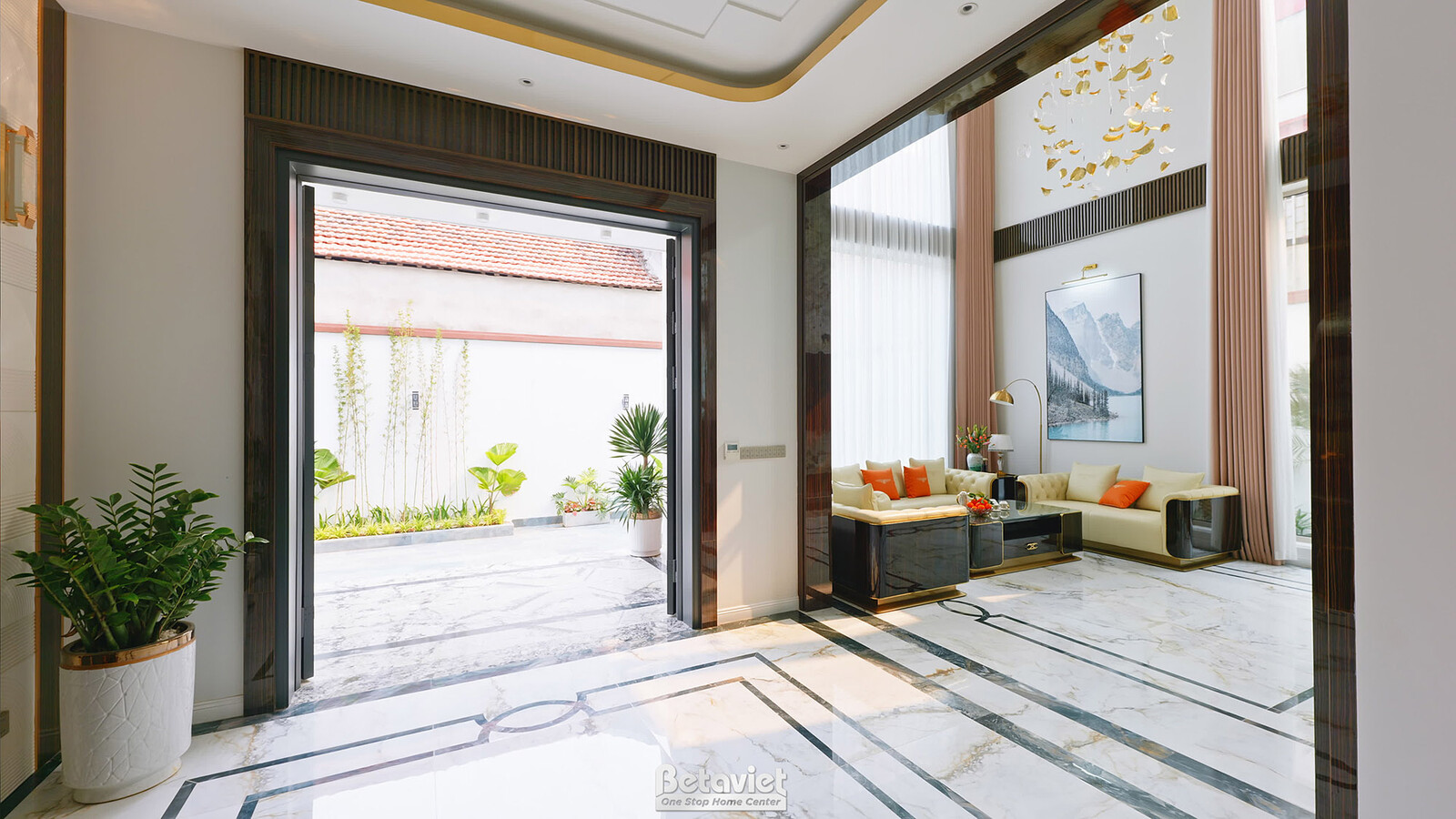 Thi công biệt thự 3 tầng hiện đại TC24010, giai đoạn hoàn thành – phòng khách (7)