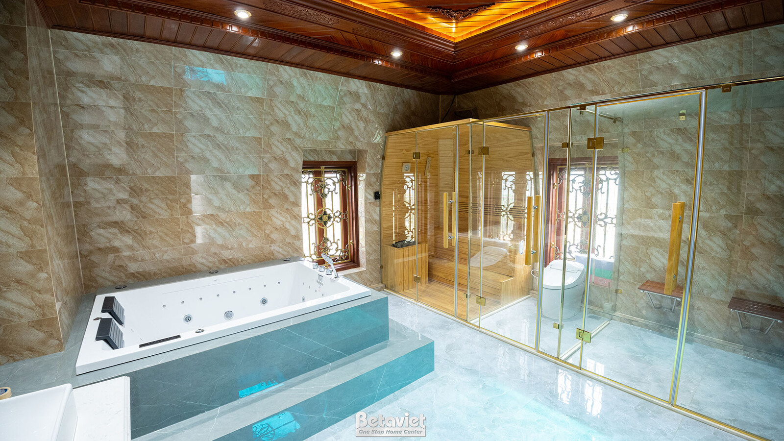 Thi công lâu đài 2 tầng cổ điển TC21083, giai đoạn hoàn thành – phòng tắm (2)