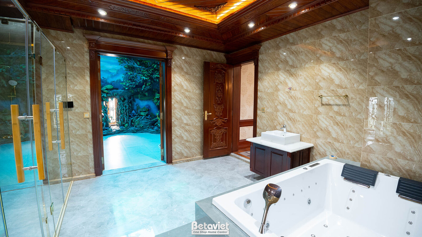 Thi công lâu đài 2 tầng cổ điển TC21083, giai đoạn hoàn thành – phòng tắm (4)