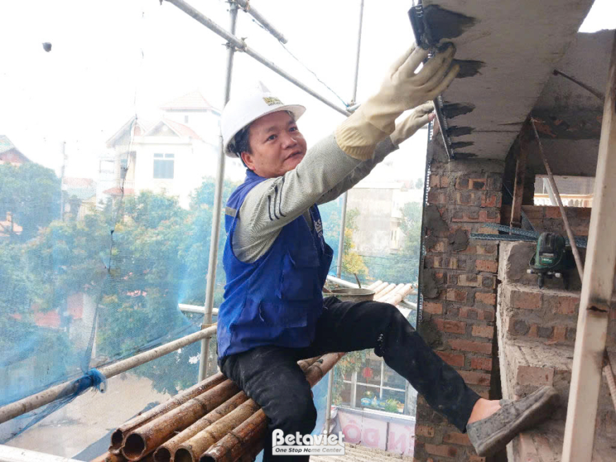 Thi công biệt thự 4 tầng hiện đại TC24063, giai đoạn thi công phần thô – kết cấu phần thô