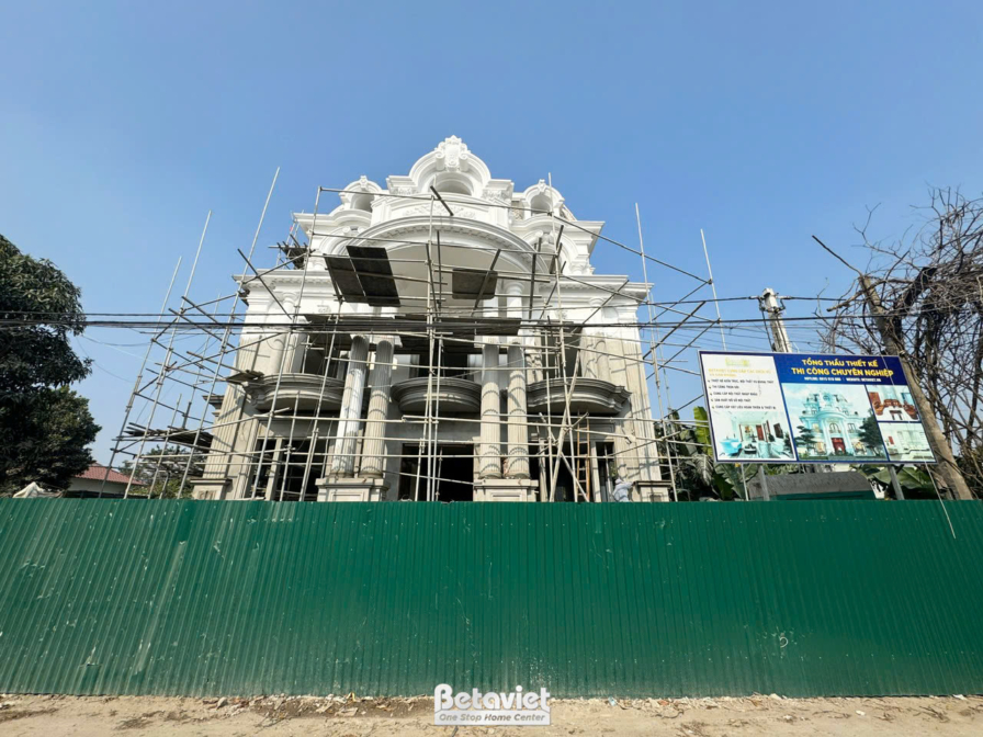 Thi công dinh thự tân cổ điển TC23082, giai đoạn thi công phần thô – mặt ngoài công trình (23)