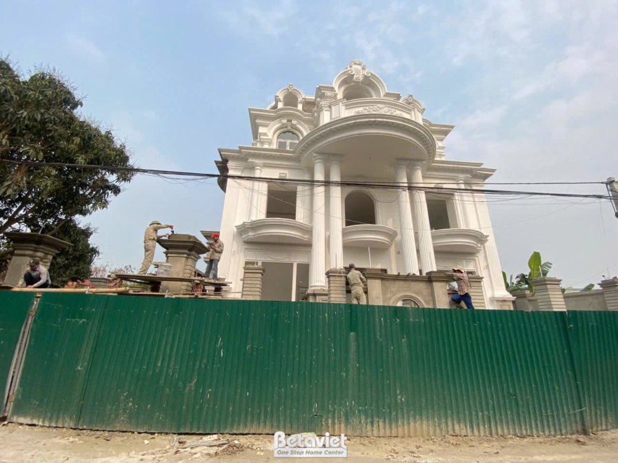 Thi công dinh thự tân cổ điển TC23082, giai đoạn thi công phần thô – mặt ngoài công trình (18)