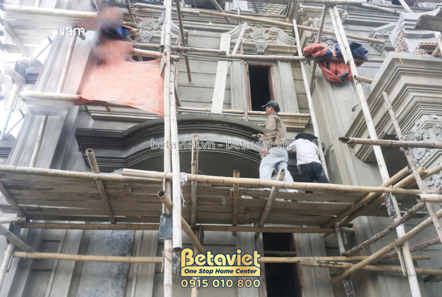 Thi công lâu đài 2 tầng cổ điển TC21083, giai đoạn thi công phần thô – chi tiết hoàn thiện (3)