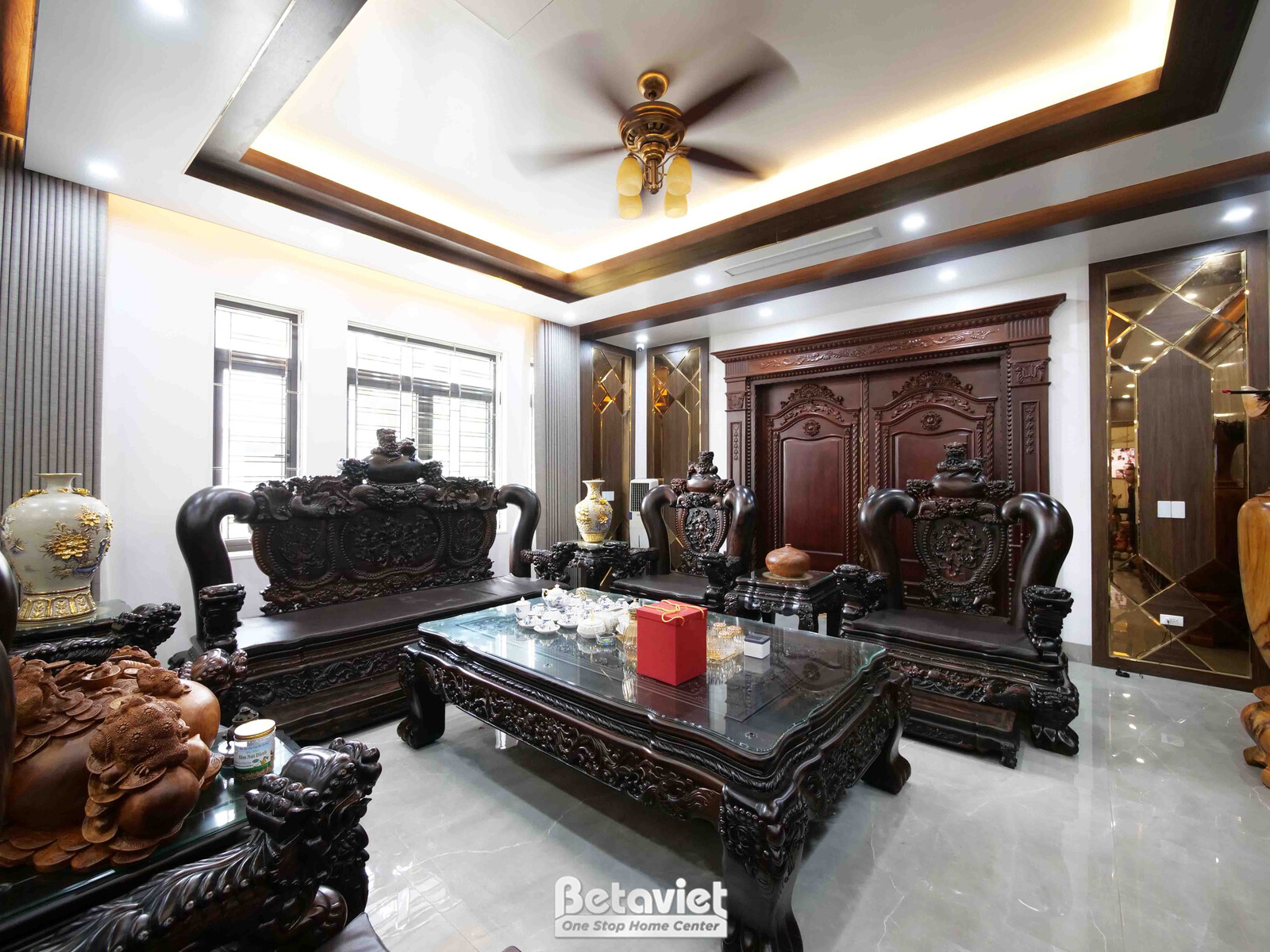 Thi công biệt thự TC21212, giai đoạn hoàn thành – phòng khách