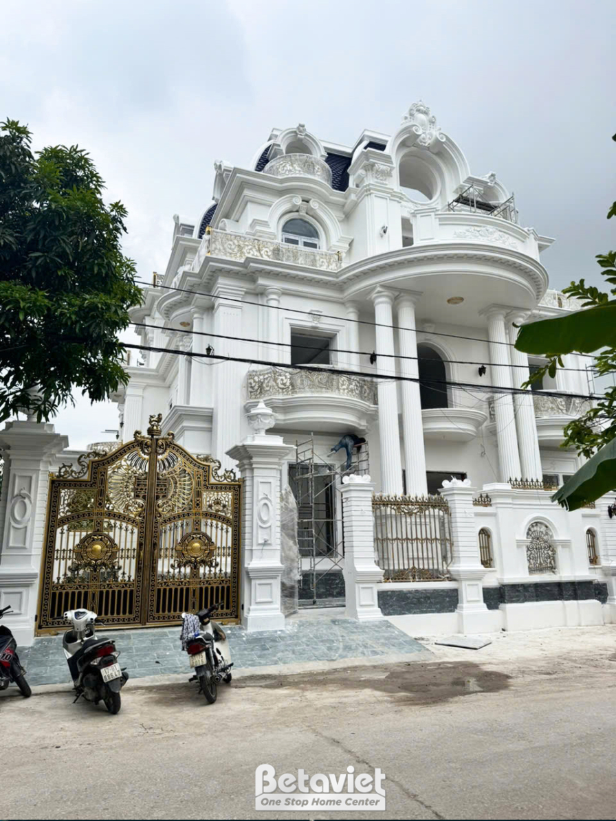Thi công dinh thự tân cổ điển TC23082, giai đoạn thi công phần thô – mặt ngoài công trình