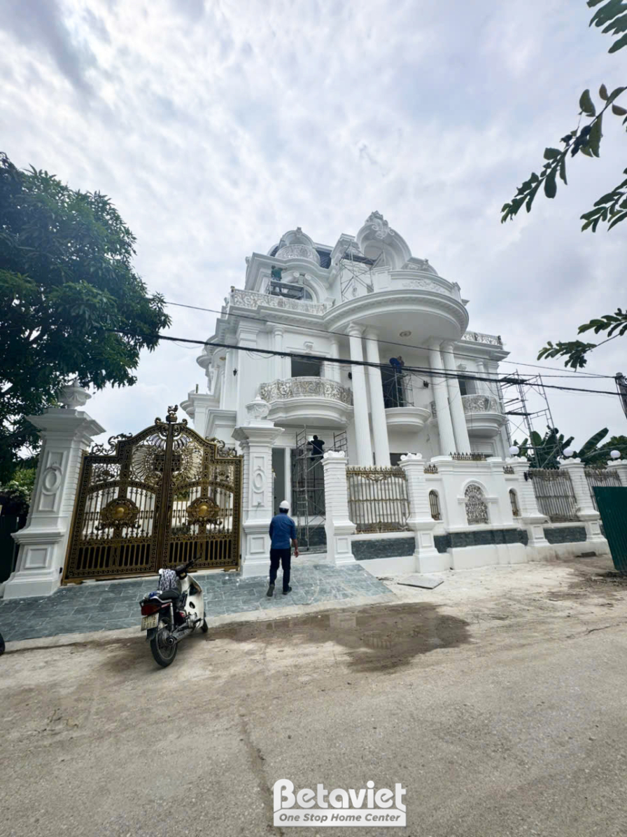 Thi công dinh thự tân cổ điển TC23082, giai đoạn thi công phần thô – mặt ngoài công trình (8)