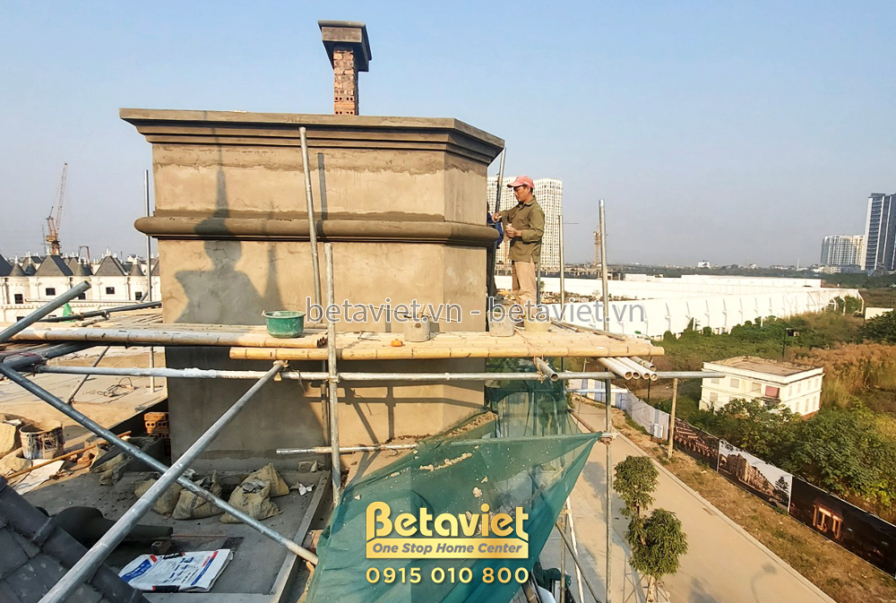 Thi công biệt thự 3 tầng cổ điển TC22030, giai đoạn thi công phần thô – kết cấu phần thô (13)