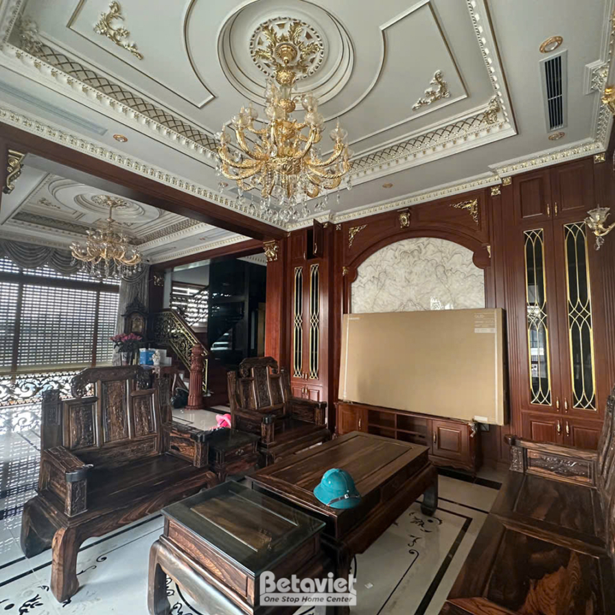 Thi công biệt thự 4 tầng TC22099, giai đoạn hoàn thành – sảnh chính