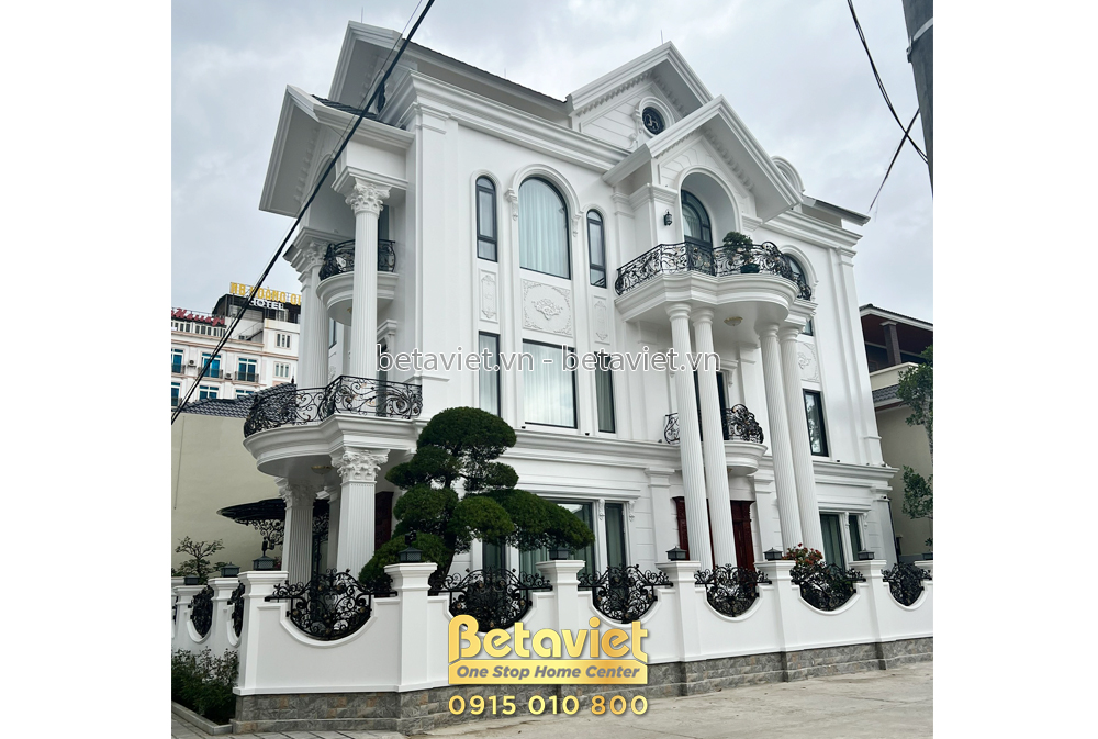 Phần thô Thi công biệt thự cao cấp 3 tầng tân cổ điển tại KĐT Bình Minh – TC20162