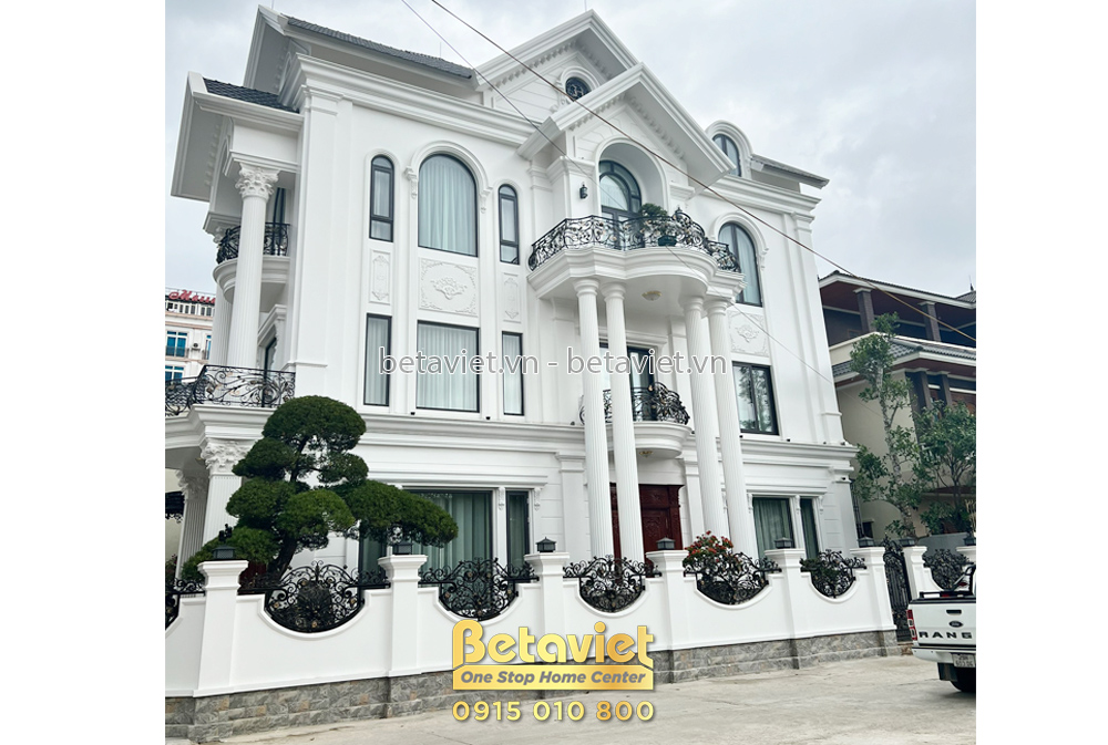 Phần thô Thi công biệt thự cao cấp 3 tầng tân cổ điển tại KĐT Bình Minh – TC20162