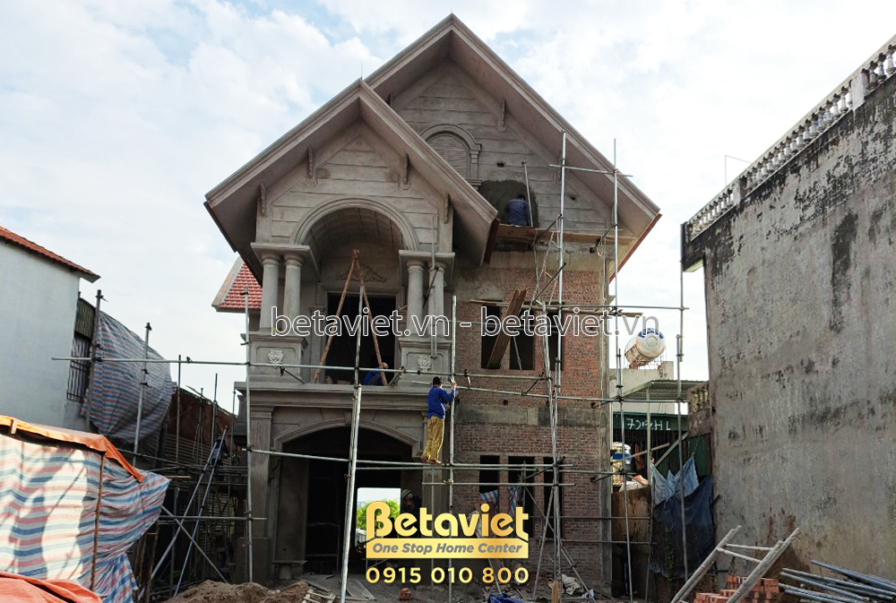 Thi công biệt thự 2 tầng TC22056, giai đoạn thi công phần thô – mặt ngoài công trình (6)