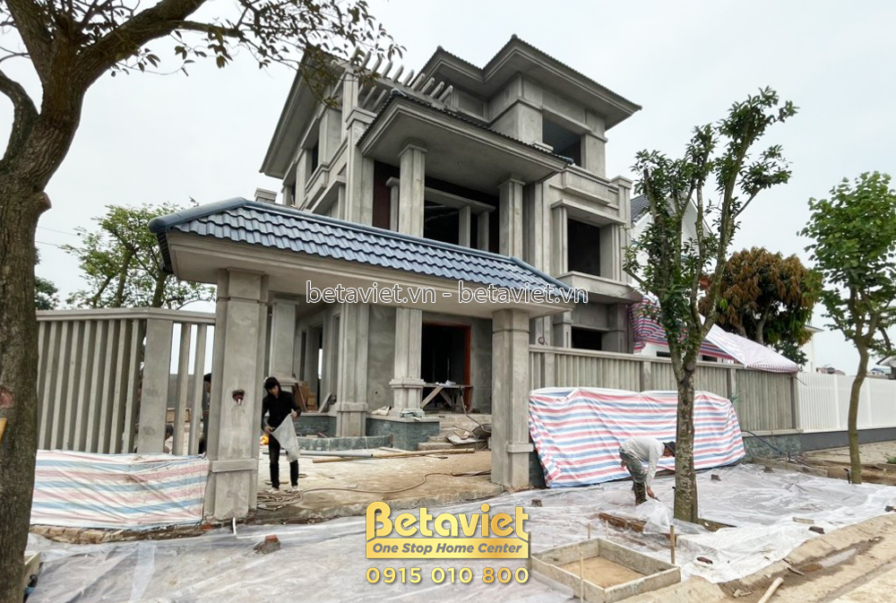 Thi công biệt thự 3 tầng hiện đại TC22156, giai đoạn thi công phần thô – mặt ngoài công trình (3)