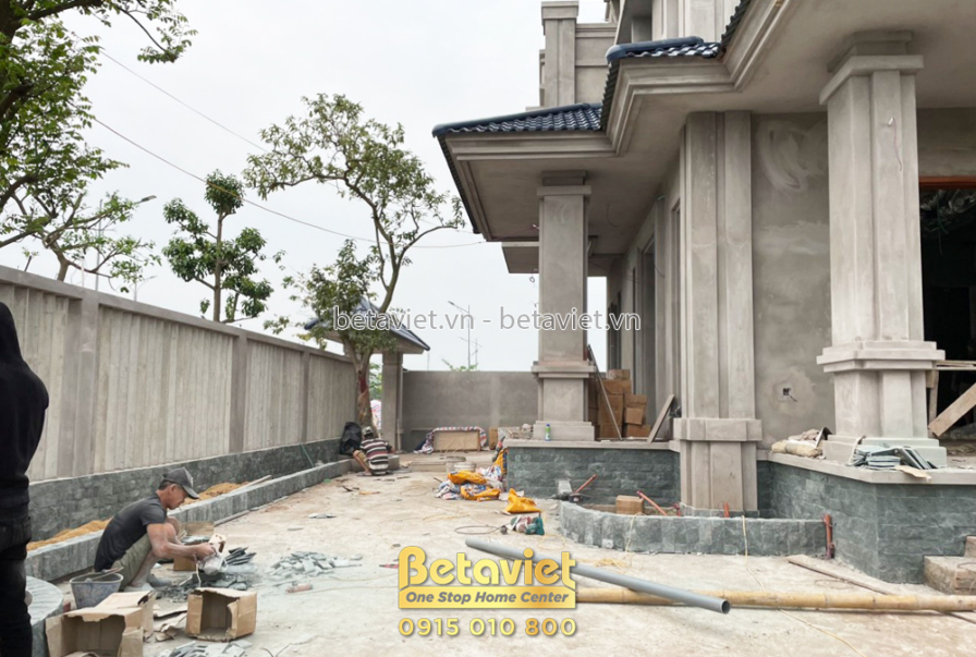 Thi công biệt thự 3 tầng hiện đại TC22156, giai đoạn thi công phần thô – mặt ngoài công trình (19)