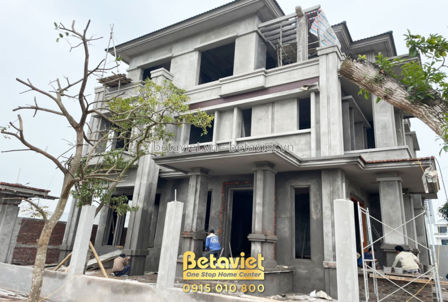 Thi công biệt thự 3 tầng hiện đại TC22156, giai đoạn thi công phần thô – mặt ngoài công trình (5)
