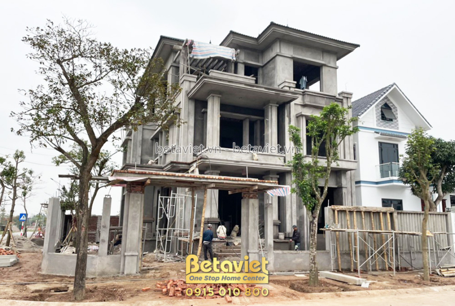 Thi công biệt thự 3 tầng hiện đại TC22156, giai đoạn thi công phần thô – mặt ngoài công trình (2)