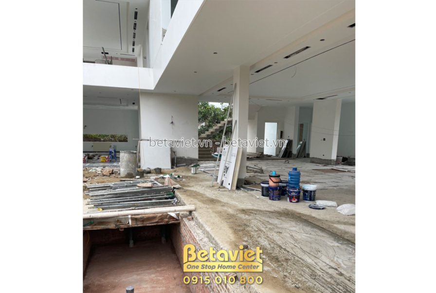 Thi công biệt thự 3 tầng hiện đại TC22071, giai đoạn thi công nội thất – khu vực cầu thang