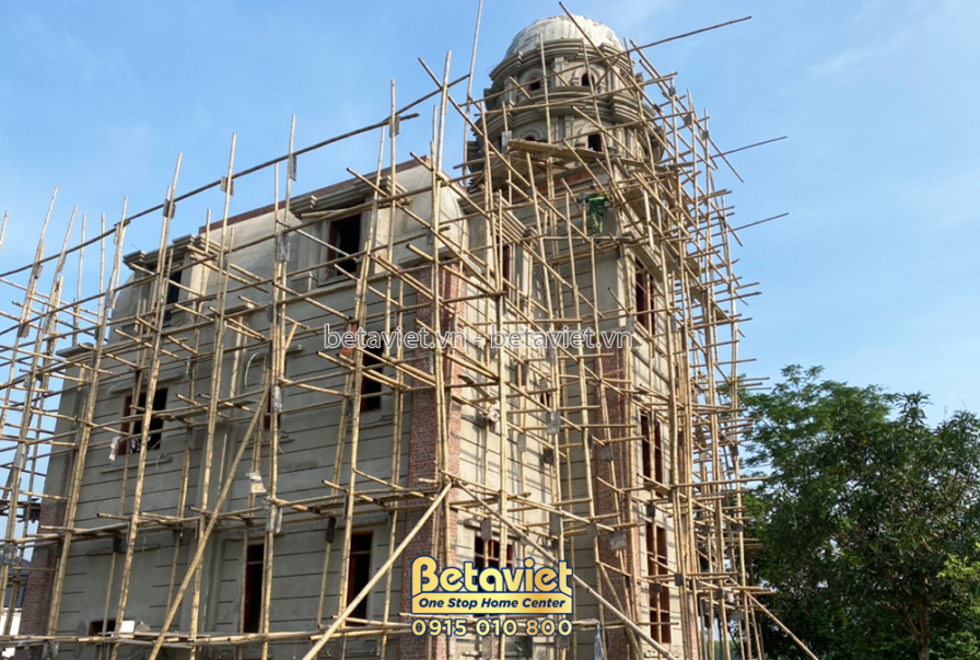 Thi công lâu đài 2 tầng cổ điển TC21083, giai đoạn thi công phần thô – kết cấu phần thô (9)