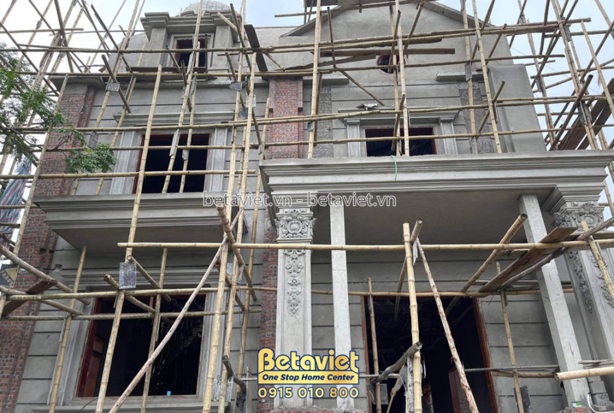 Thi công lâu đài 2 tầng cổ điển TC21083, giai đoạn thi công phần thô – mặt ngoài công trình (25)