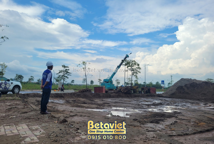 Thi công biệt thự 3 tầng hiện đại TC22156, giai đoạn khởi công – kết cấu phần thô