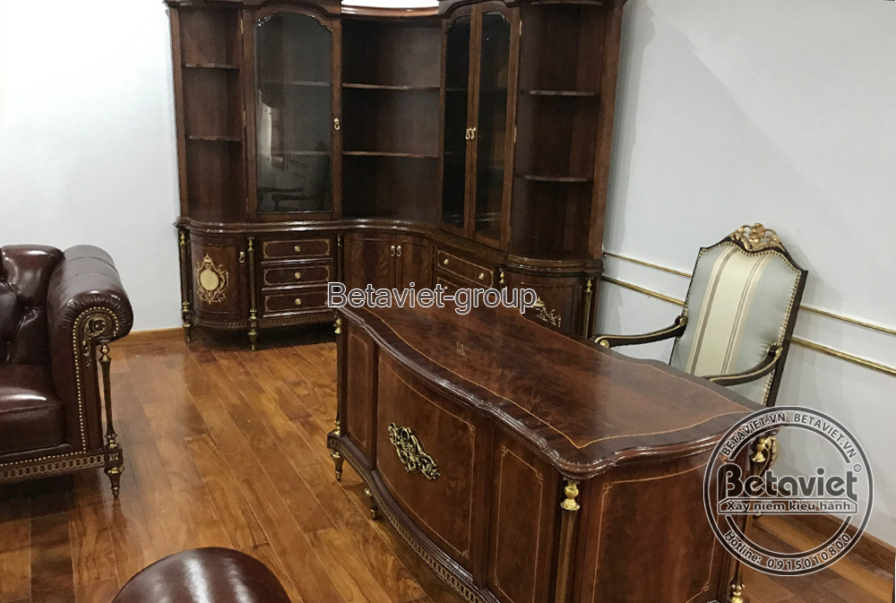 Thi công biệt thự TC24903, giai đoạn lắp đặt hoàn thiện – phòng làm việc (2)