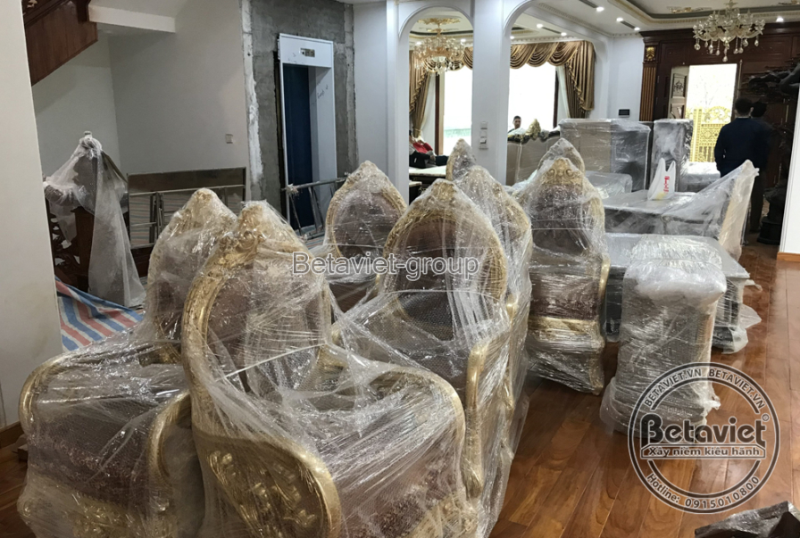 Thi công biệt thự TC24903, giai đoạn lắp đặt hoàn thiện – ảnh thi công thực tế