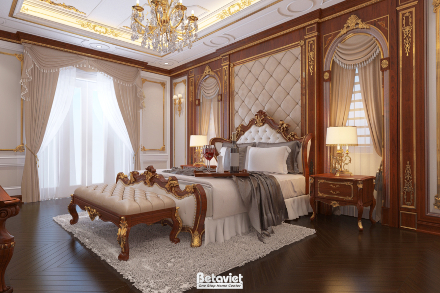 Nội thất phòng ngủ biệt thự tân cổ điển NT18104 – góc nhìn 12
