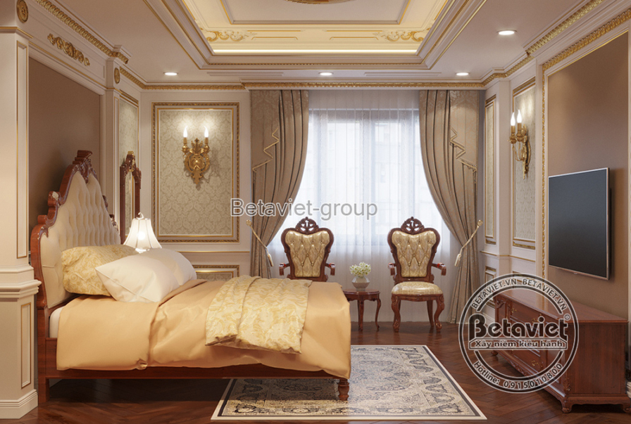 Nội thất phòng ngủ biệt thự tân cổ điển NT20079 – góc nhìn 8