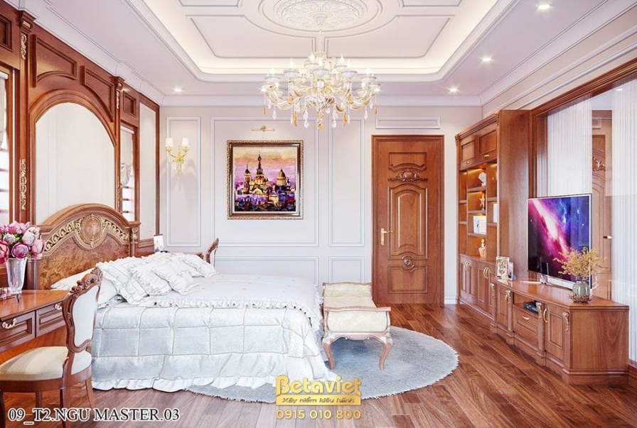 Nội thất phòng ngủ biệt thự tân cổ điển NT21189 – góc nhìn 10