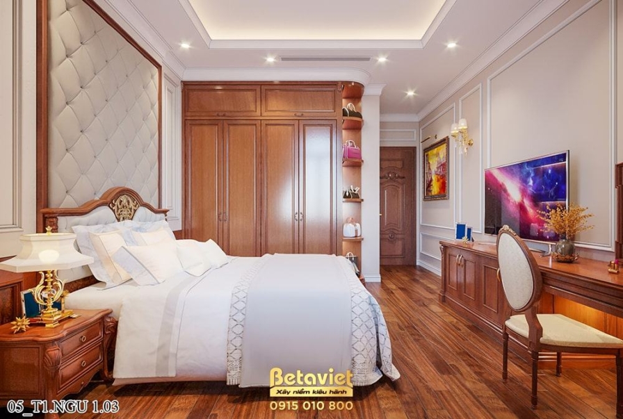 Nội thất phòng ngủ biệt thự tân cổ điển NT21189 – góc nhìn 8