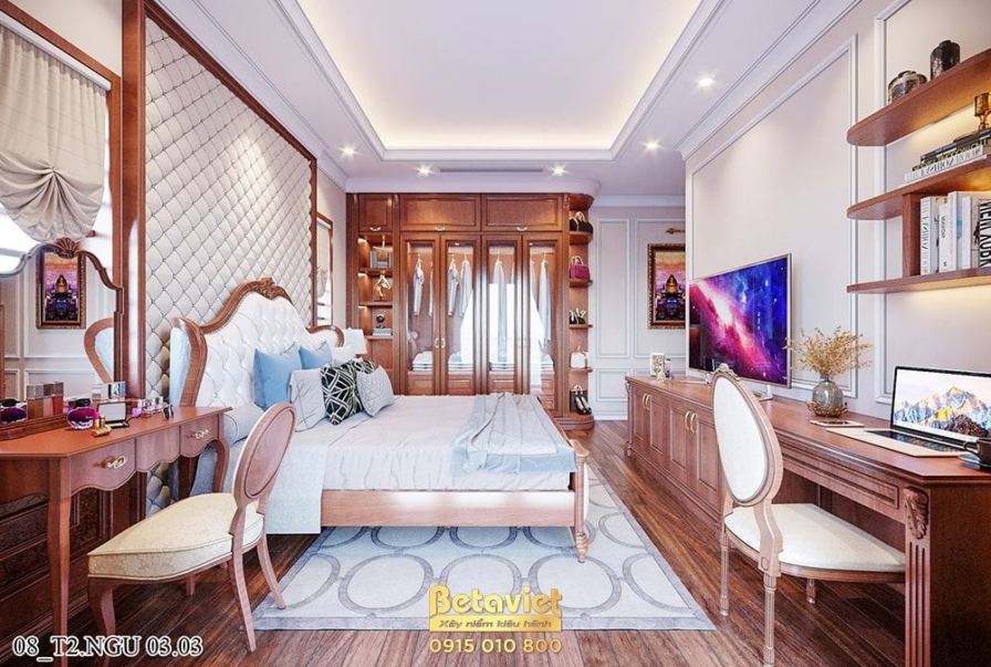 Nội thất phòng ngủ biệt thự tân cổ điển NT21189 – góc nhìn 6