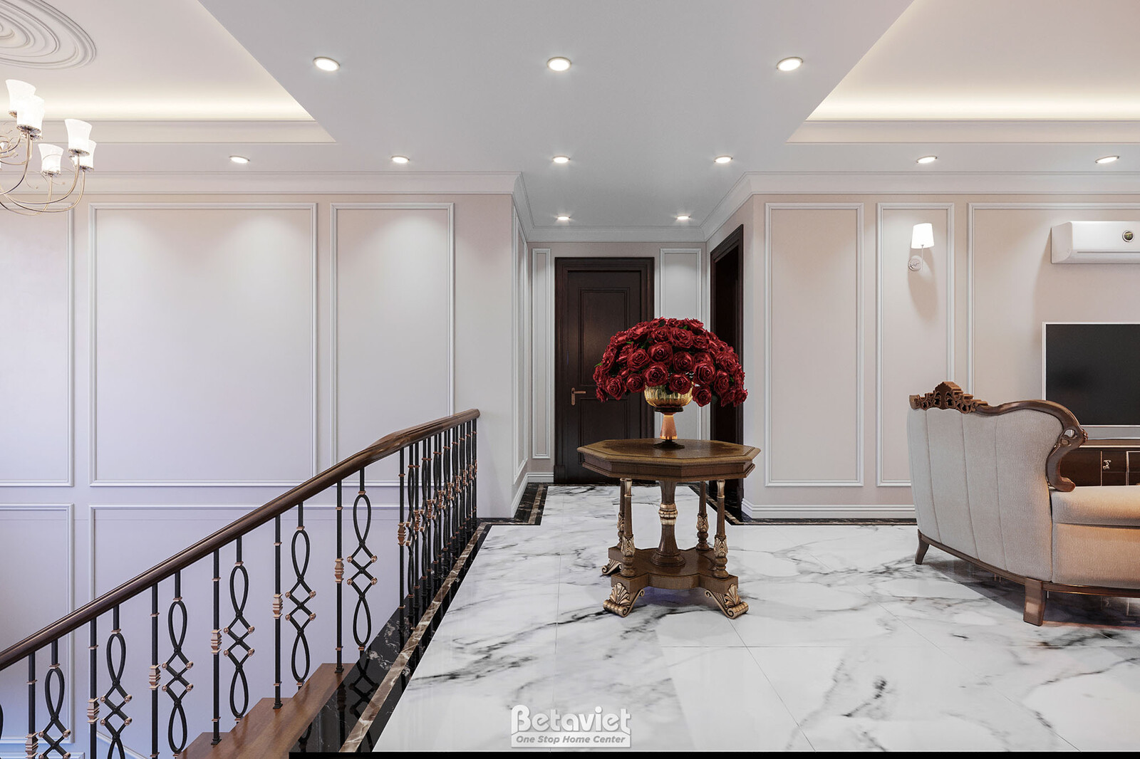 Nội thất phòng sinh hoạt chung biệt thự Art Deco NT21015 – góc nhìn 5