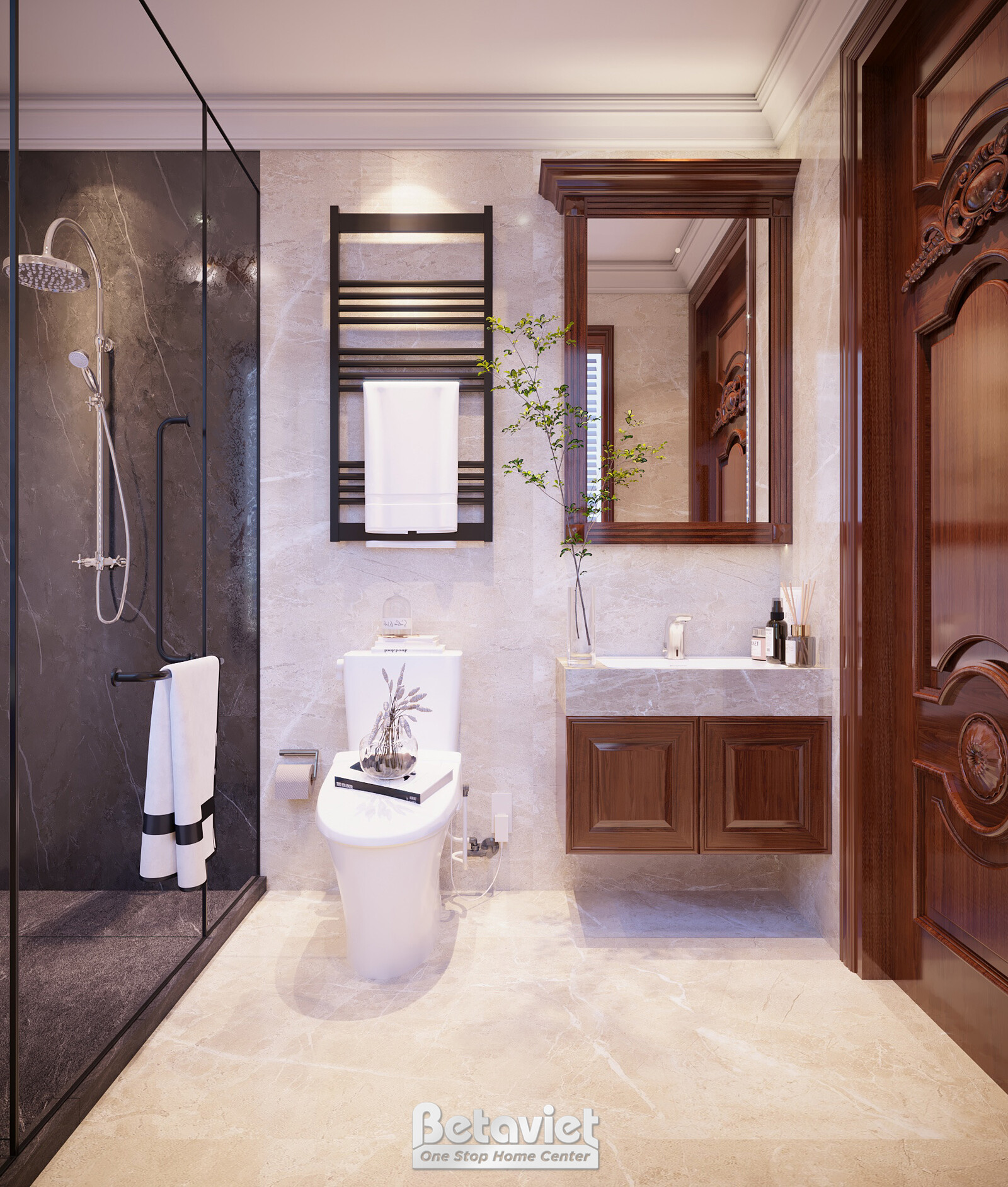Nội thất phòng tắm biệt thự tân cổ điển KT21011 – góc nhìn 2
