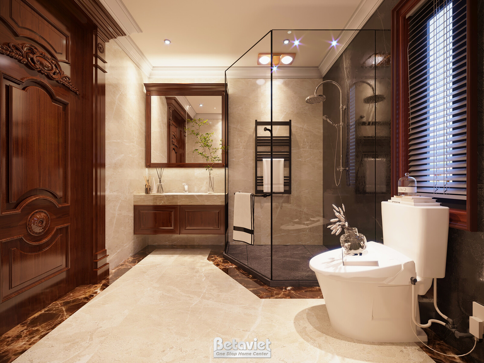Nội thất phòng tắm biệt thự tân cổ điển KT21011 – góc nhìn 6