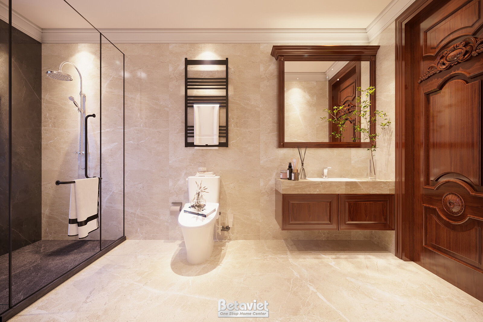 Nội thất phòng tắm biệt thự tân cổ điển KT21011 – góc nhìn 8