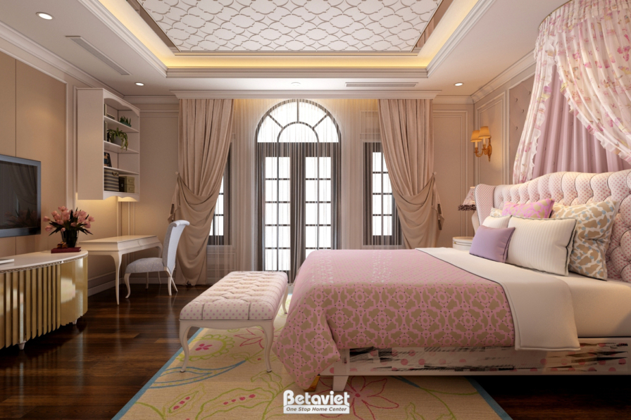Nội thất phòng ngủ trẻ em biệt thự Art Deco NT19106 – góc nhìn 3