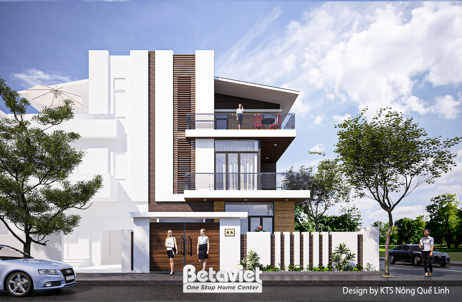 Mẫu thiết kế biệt thự Hà Nội 3 tầng hiện đại KT24506