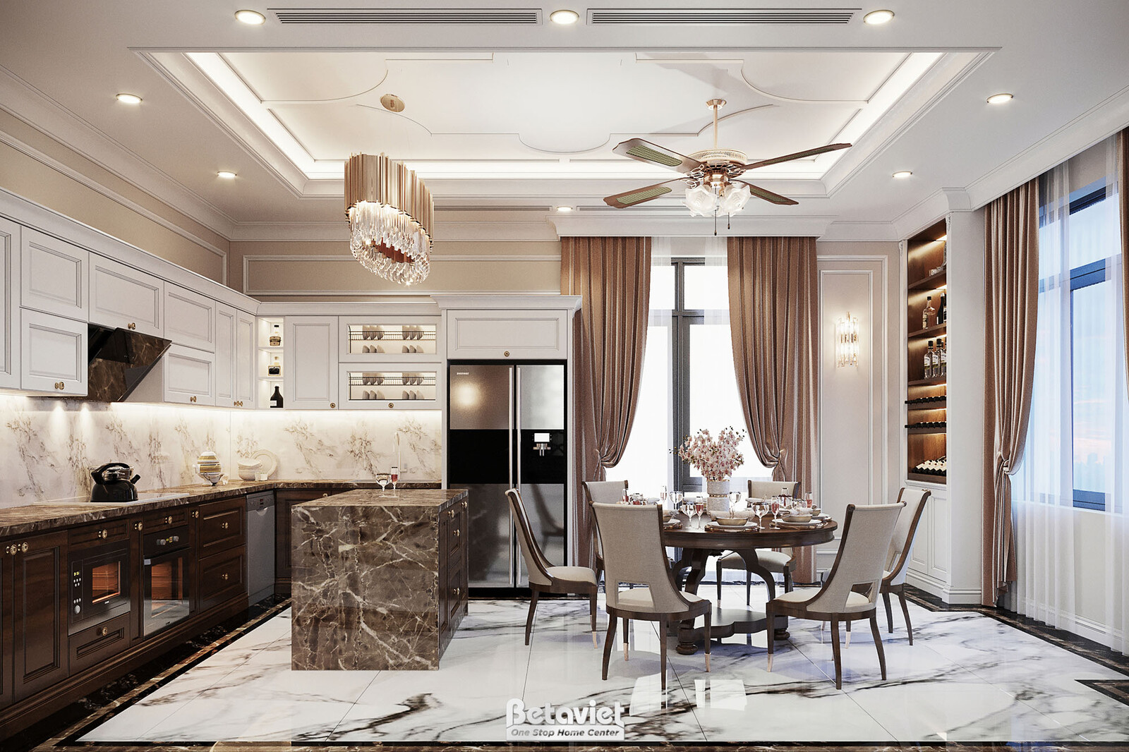 Nội thất phòng ăn biệt thự Art Deco NT21015 – góc nhìn 2