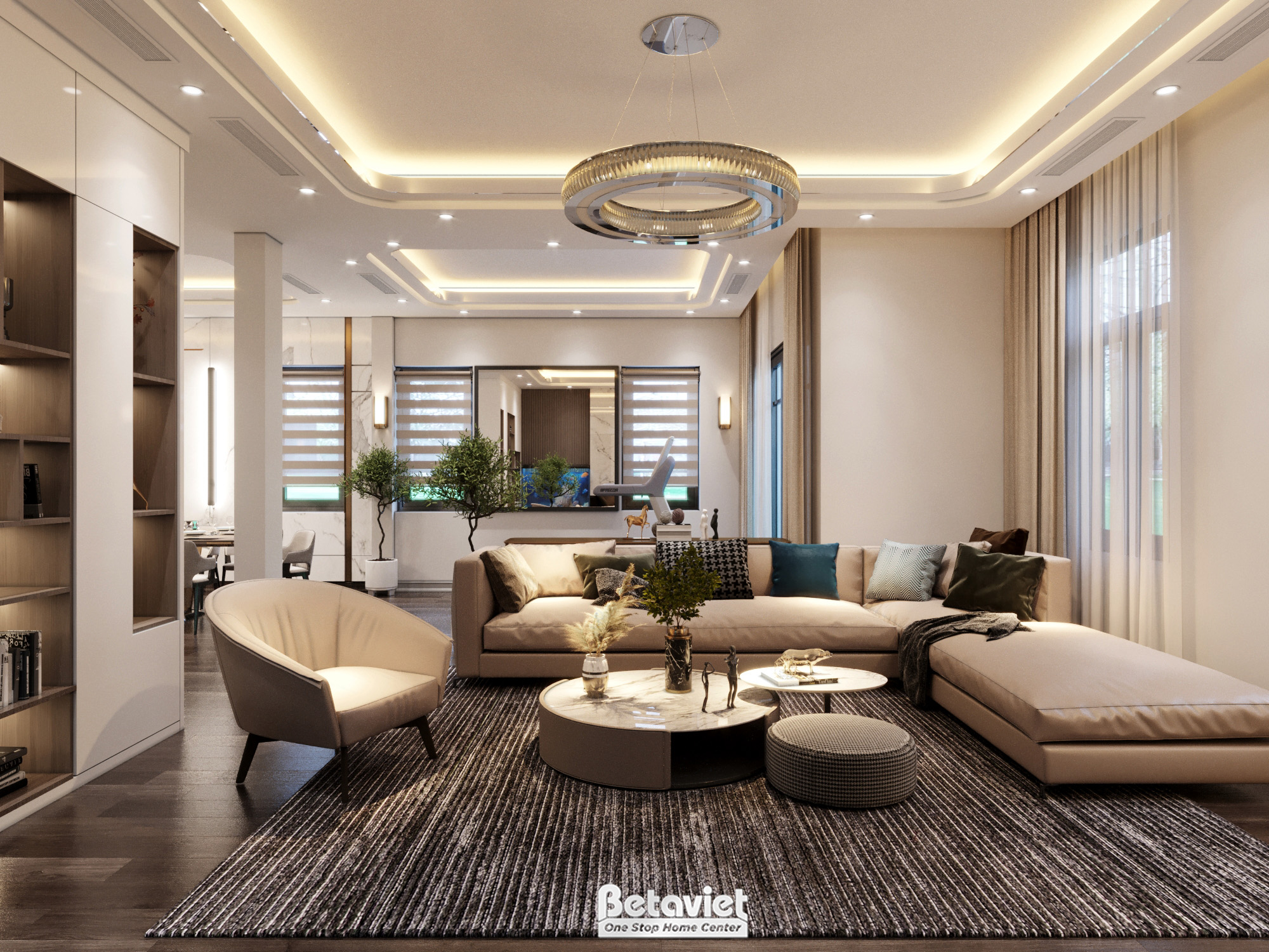 Thiết kế phòng khách biệt thự KĐT The Manor Central Park NT21127