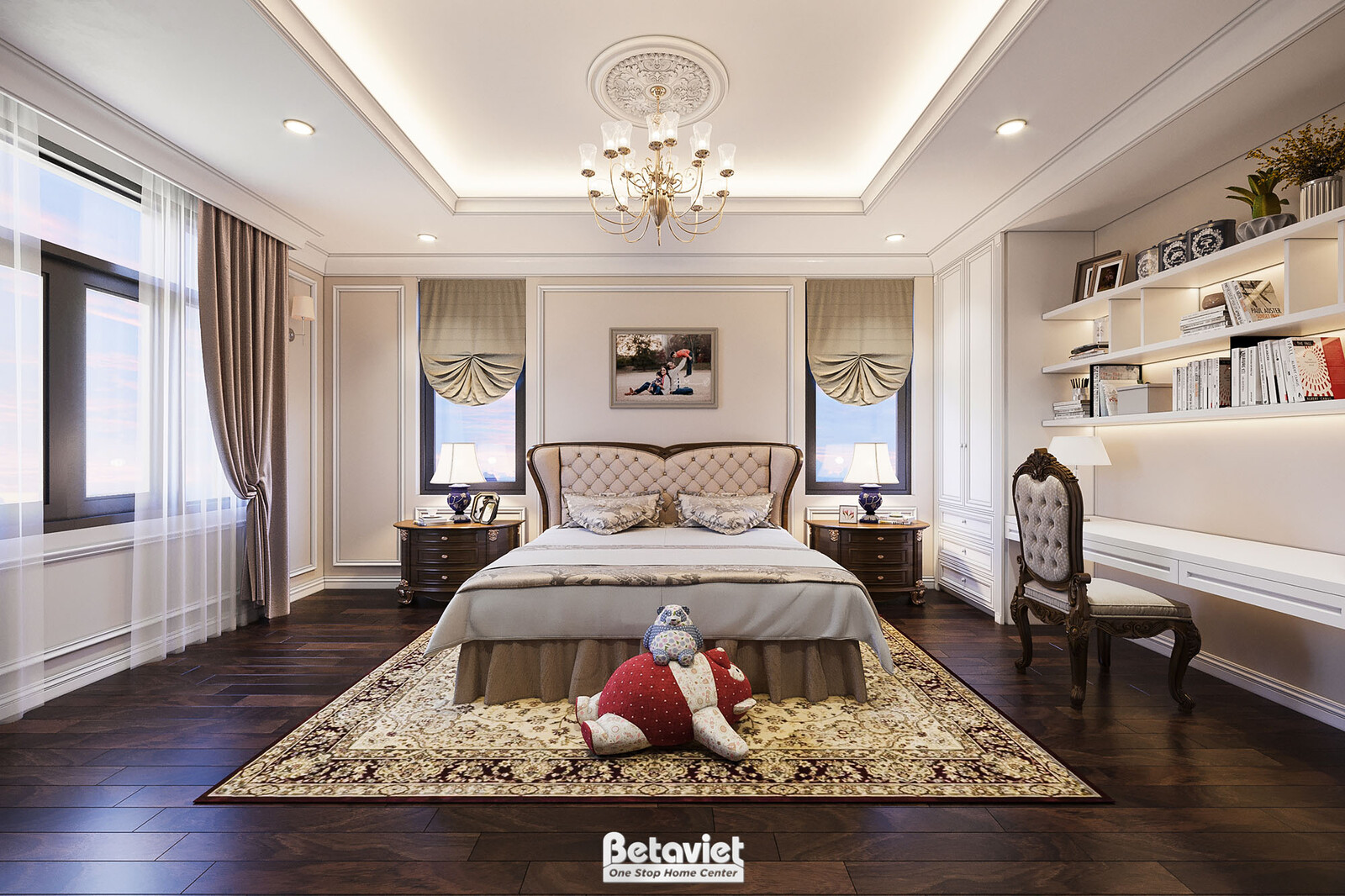 Nội thất phòng ngủ biệt thự Art Deco NT21015 – góc nhìn 3