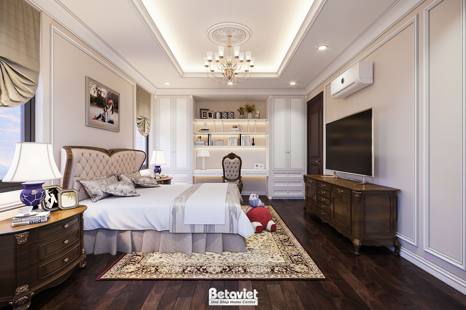 Nội thất phòng ngủ biệt thự Art Deco NT21015 – góc nhìn 6