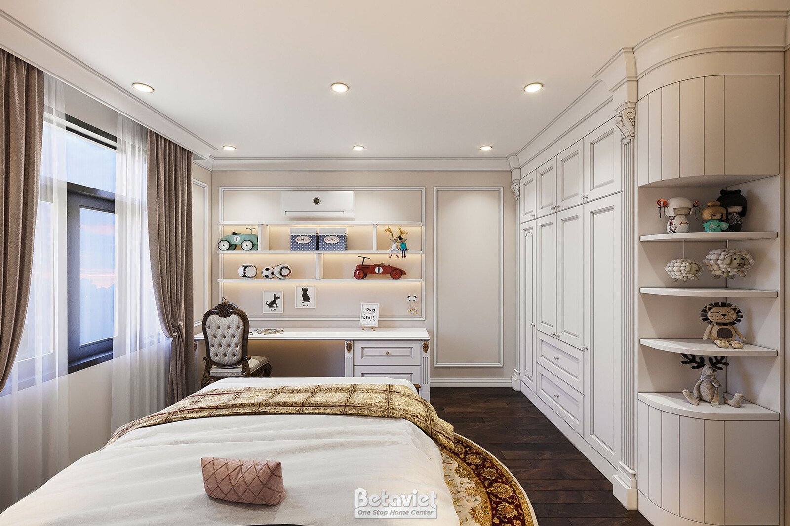Nội thất phòng ngủ biệt thự Art Deco NT21015 – góc nhìn 9