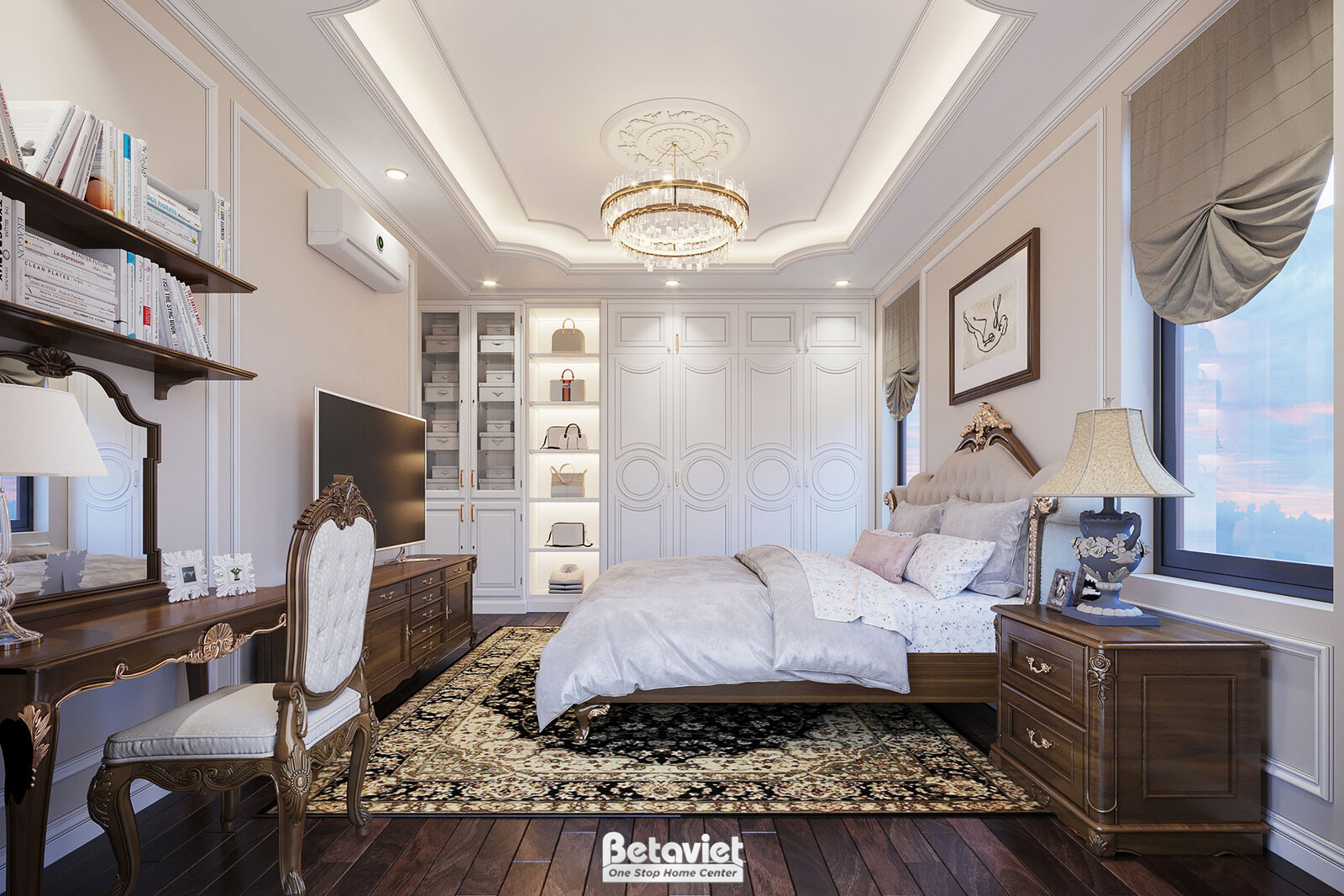 Nội thất phòng ngủ biệt thự Art Deco NT21015 – góc nhìn 10